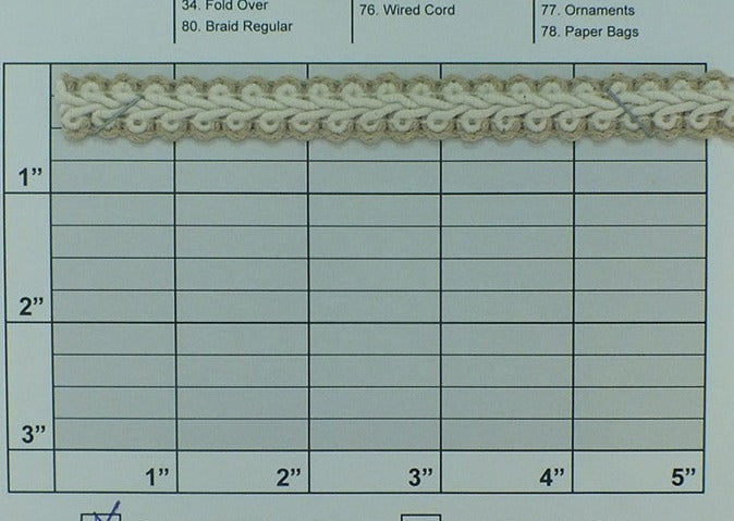 Scalloped Gimp Braid 1/2" (Per Yard) Khaki/Natural