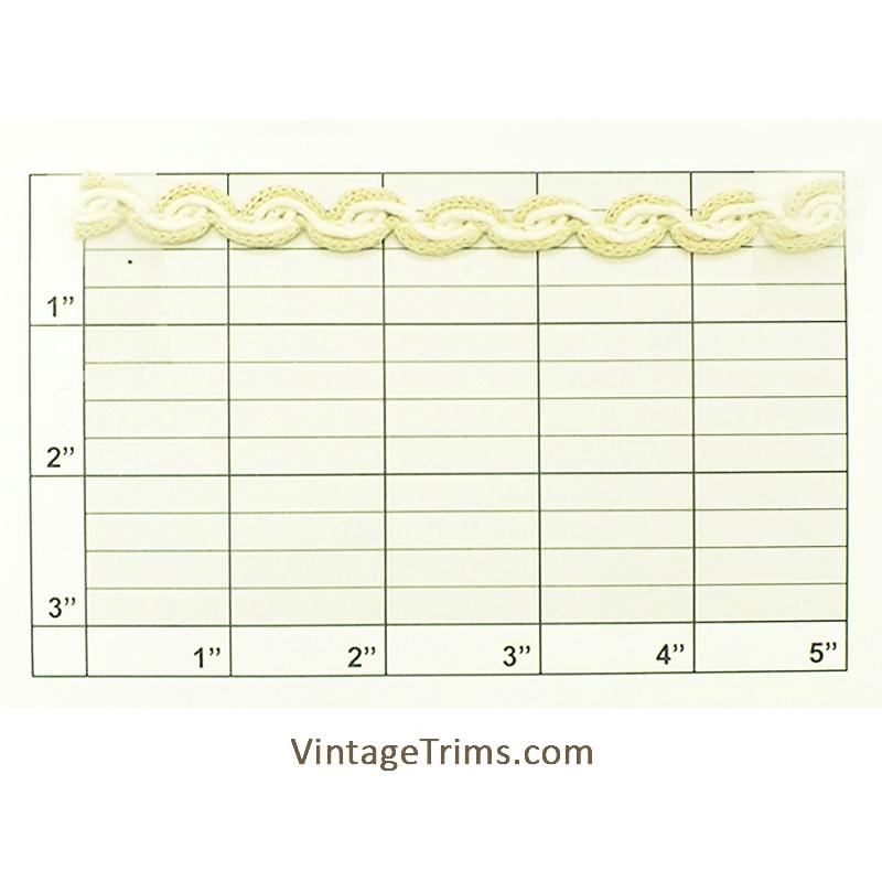 Scalloped Braid 7/16" (Per Yard) Khaki/Natural