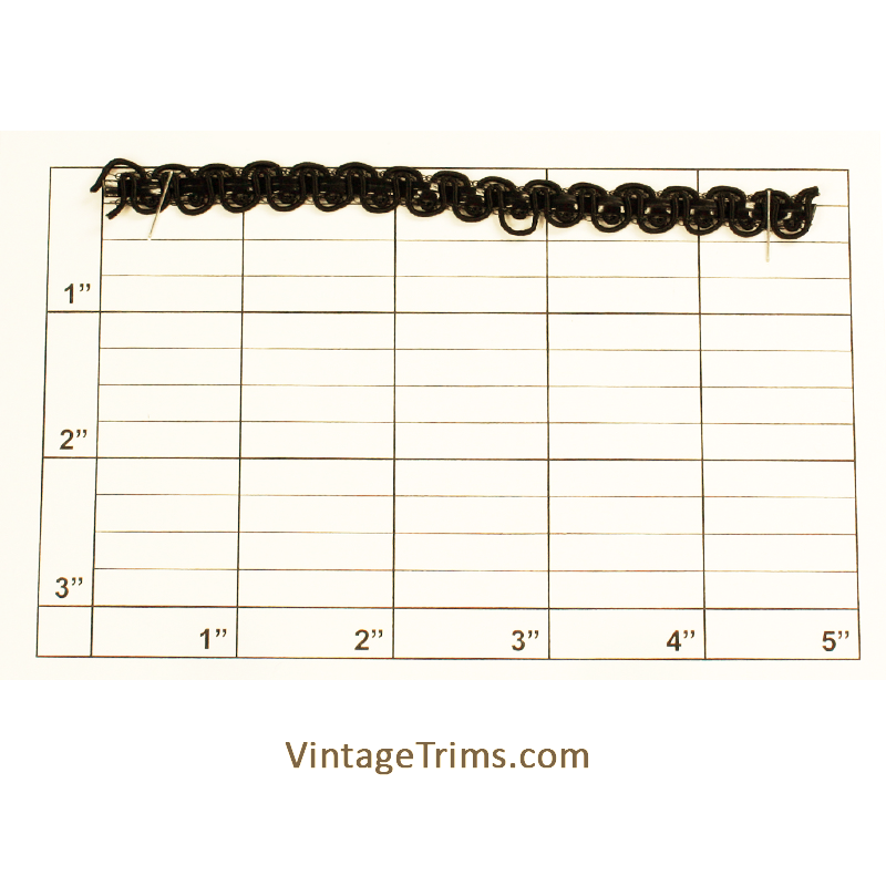 Scroll Braid w/Inset 3/8" (Per Yard) Black