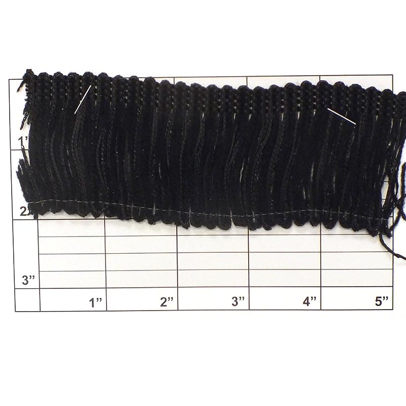 Loop Fringe 2" (Per Yard) Black/Black Iridescent