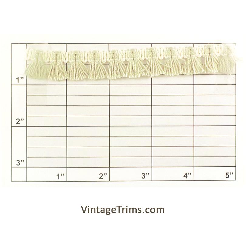 Eyelash Fringe 1/2" Ivory/Sage