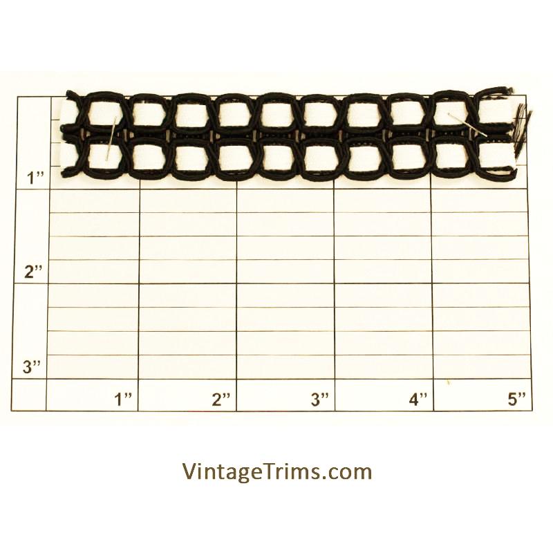 Figure 8 Braid 1" (Per Yard) Black/White