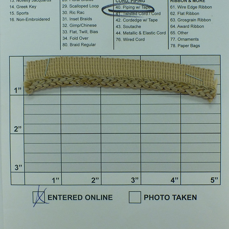 Lip Cord 1/4" (Per Yard) 3 Colors