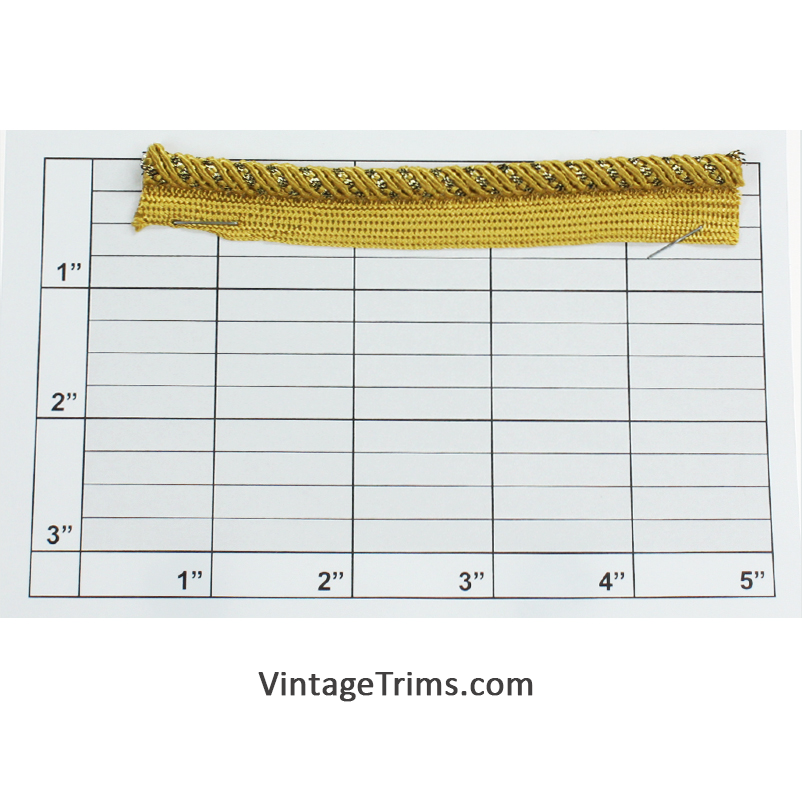 Cordedge w/Tape 5/8" (Per Yard) Antique Gold/Metallic Gold