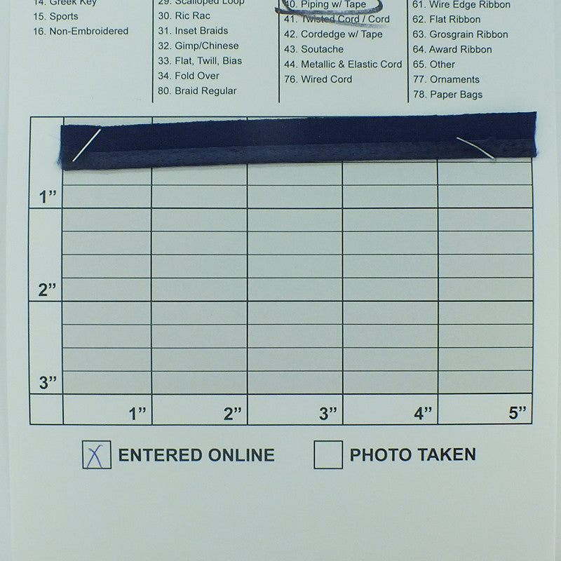 Piping w/ Tape 3/16" (Per Yard) Dark Navy