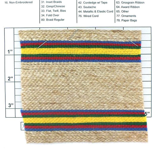 Wide Woven Braid 4-1/4" (Per Yard) Multi-Colored