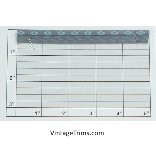 Flat Diamond Shapes Piping  9/16"  Sky Blue on Gray