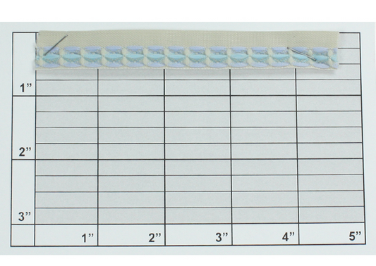 Flat Stitch Lines Piping 5/8" Powder Blue Light Teal on Khaki