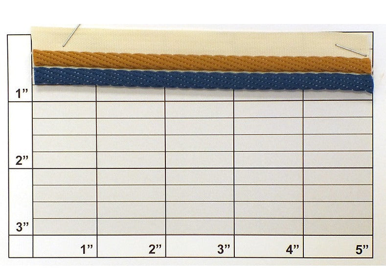 Two Stripe Flat Piping 1/2" Regal Blue/Tan/Ivory