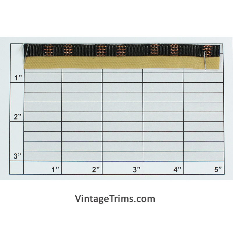 Piping w/Tape 5/8" (Per Yard) Black/Metallic Copper/LtGold