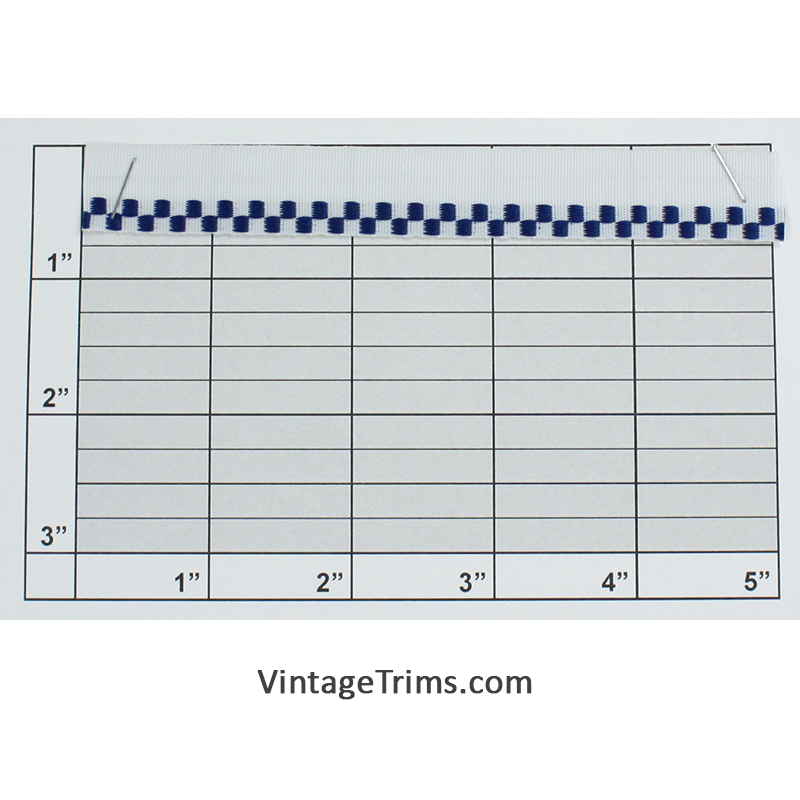 Flat Piping w/Tape 11/16" (Per Yard) Navy/White