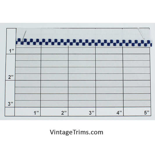 Flat Piping w/Tape 11/16" (Per Yard) Navy/White