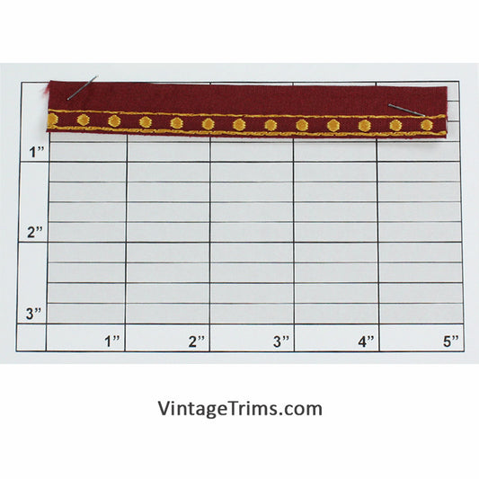 Flat Piping Dots 11/16" Maroon Gold