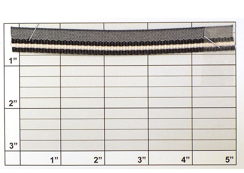 Stripe Flat Piping  1/4"  Black/Light Pink/White