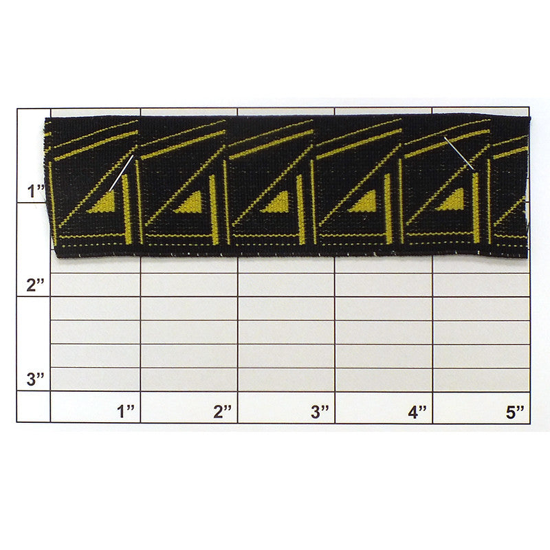 Slight Stretch Elastic 1-1/2" (Per Yard) Black/Yellow