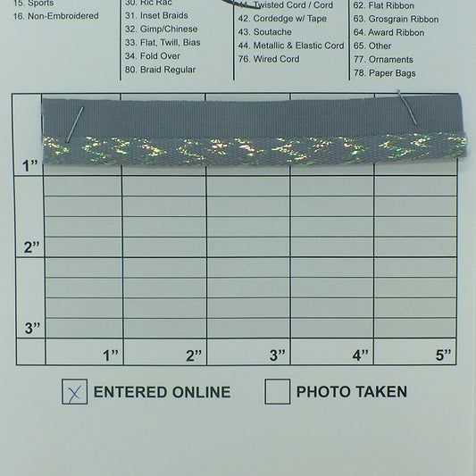 Piping w/ Tape 5/16" (Per Yard) Gray/Iridescent