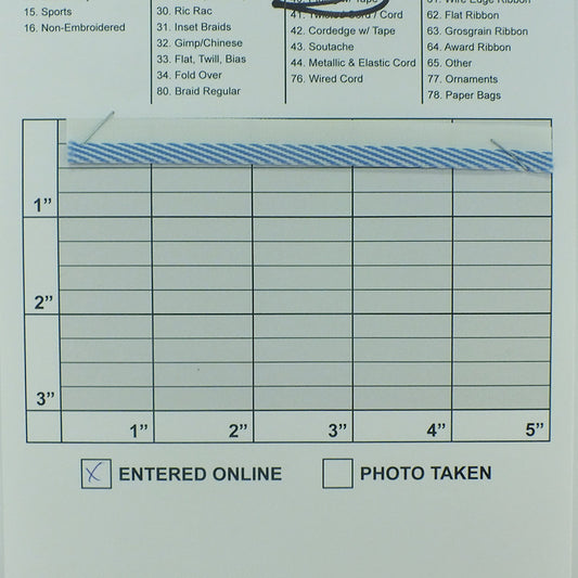 Flat Piping w/ Tape 3/16" (Per Yard) 2 Colors