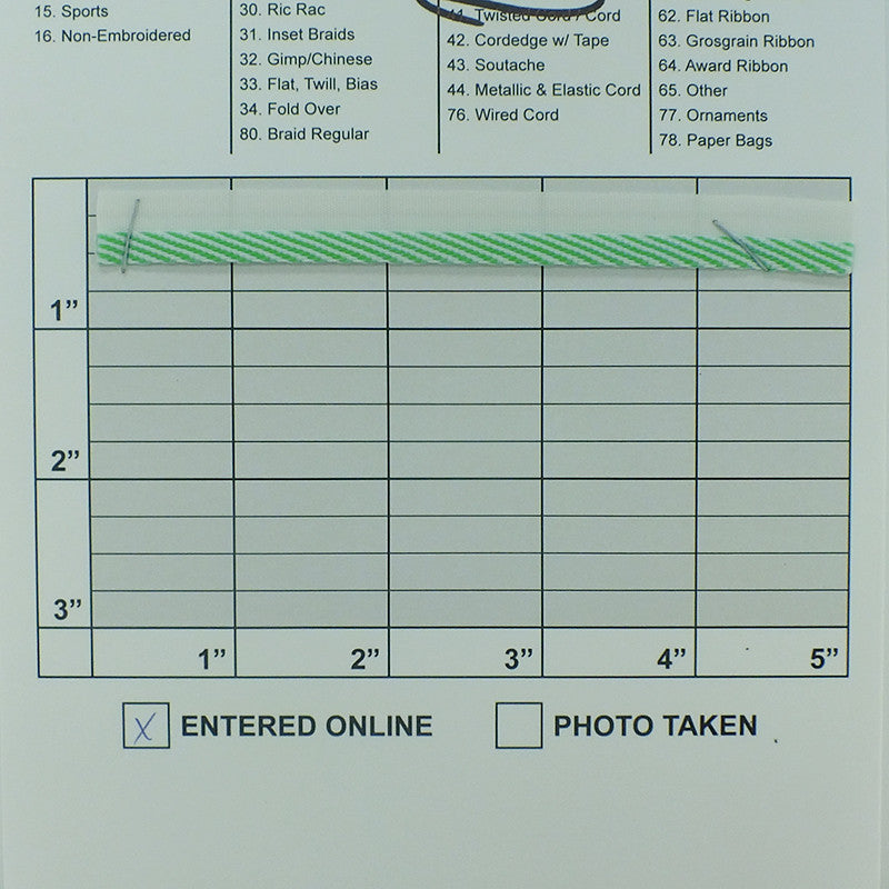 Flat Piping w/ Tape 3/16" (Per Yard) 2 Colors