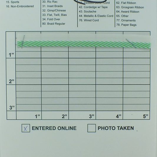 Flat Piping w/ Tape 3/16" (Per Yard) 2 Colors