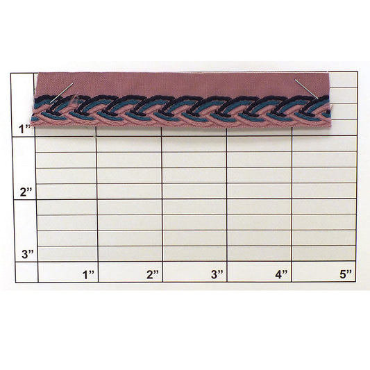 Flat Piping Braid Design 1/2" Orchid/Turquoise/Dark Navy