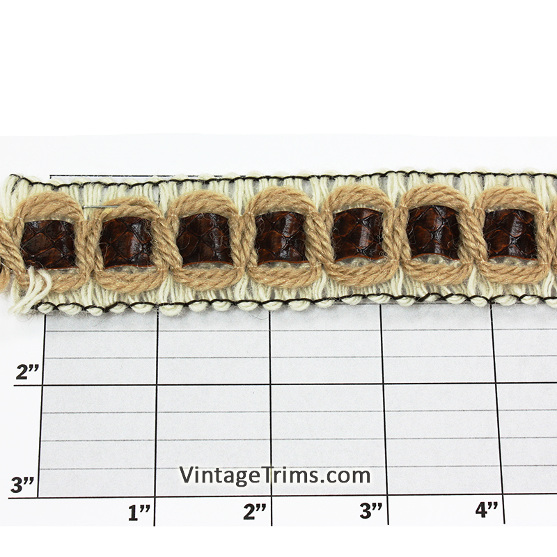 Square Leatherette Inset Braid 1-1/4"