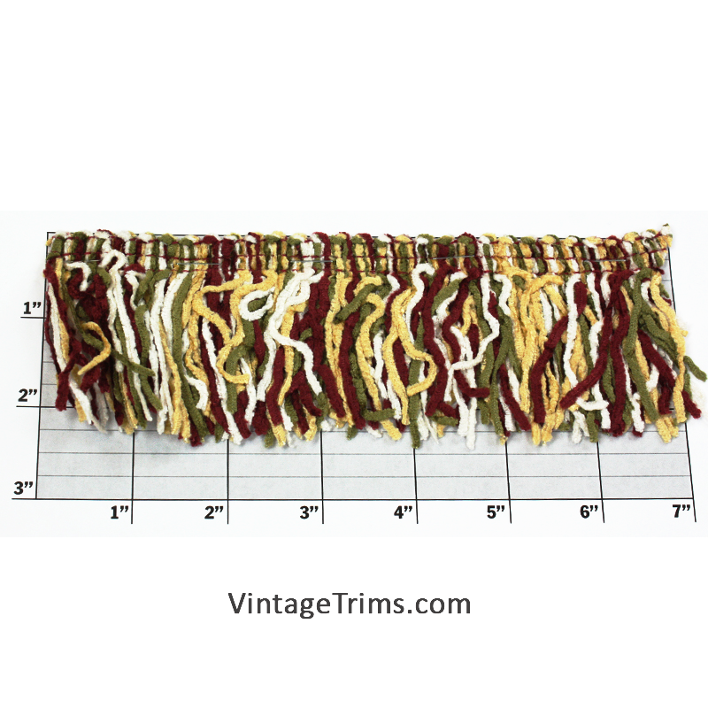 Versaille Multicolor Rayon Chenille Fringe 2-1/2" (Per Yard) 13 Colors