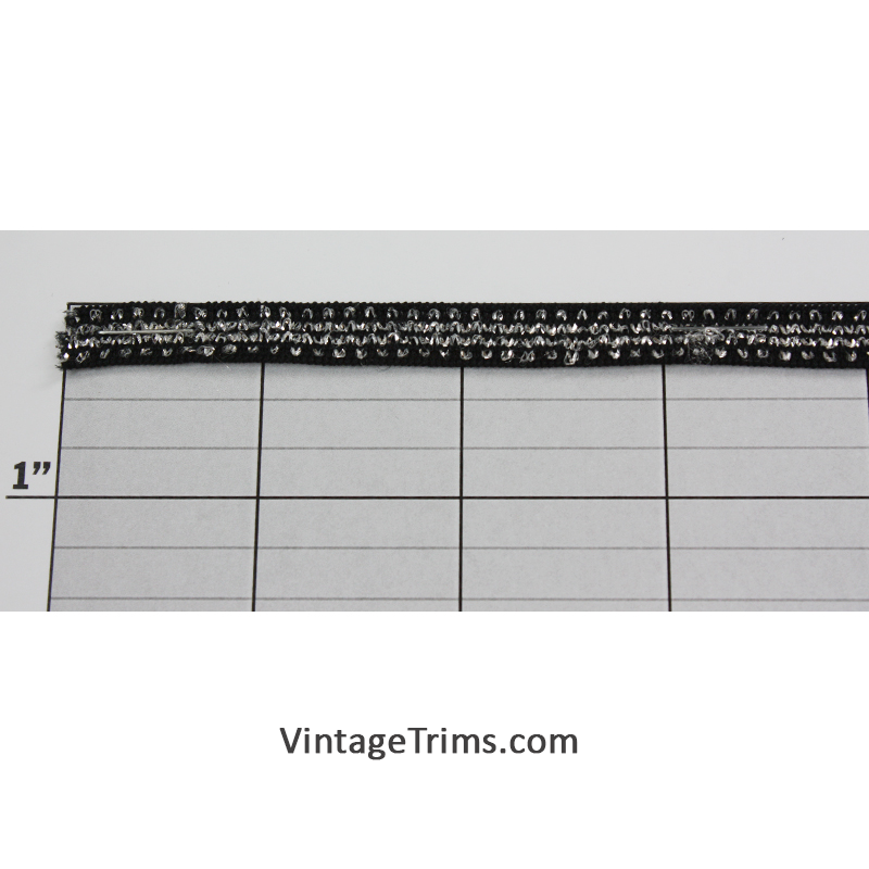 Metallic Elastic 5/16" (288 Yard Roll) Black/Metallic Silver