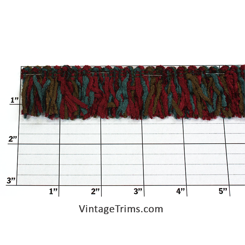 Versaille Multicolor Rayon Chenille Fringe 1-1/4" (Per Yard) 27 Colors