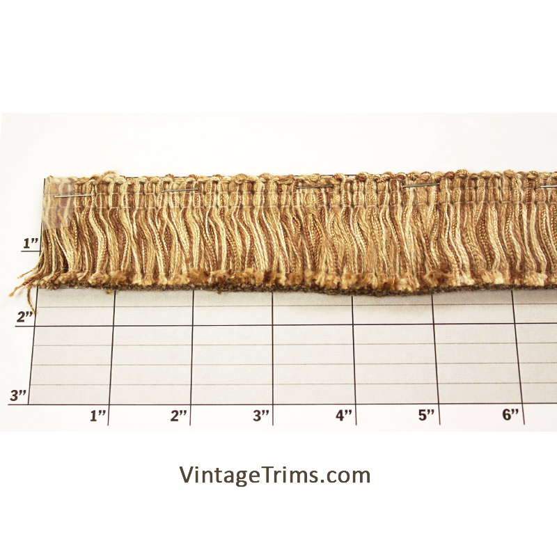 Brush Fringe 1-5/8" Beige, tan and gold