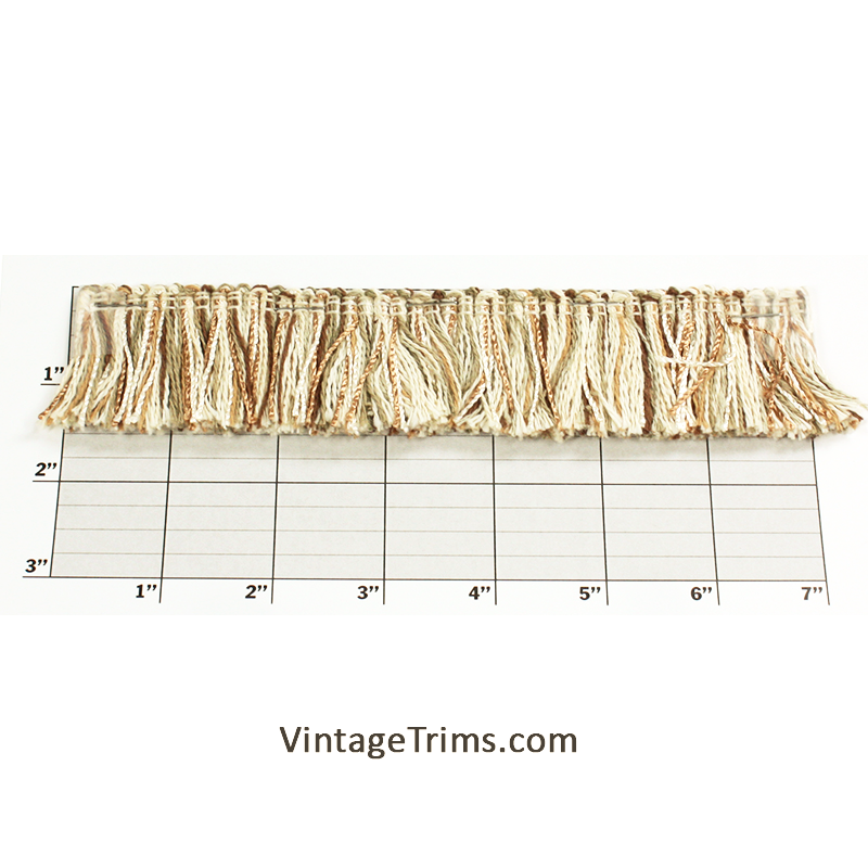 Brush Fringe 1-1/2" (Per Yard) Tan Multi