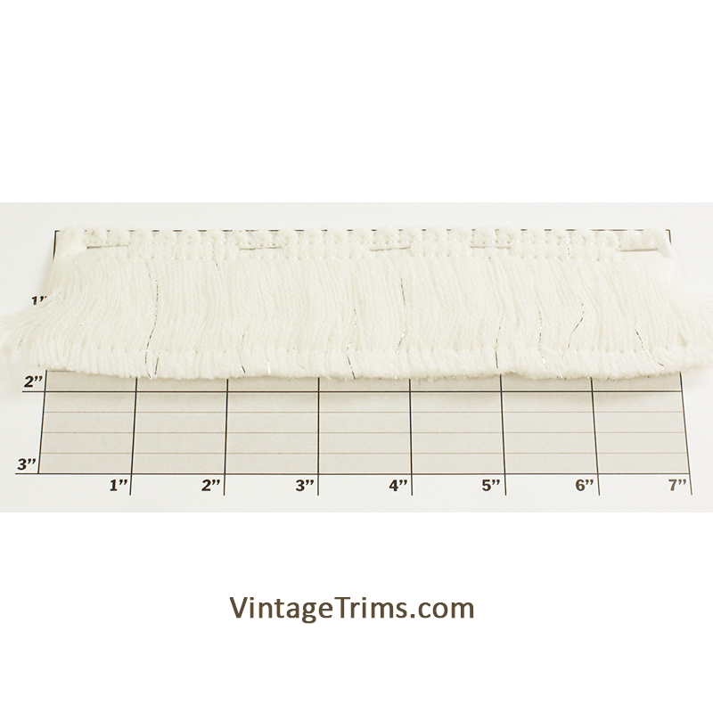Acrylic Brush Fringe 2" (inter White w/Silver Lurex