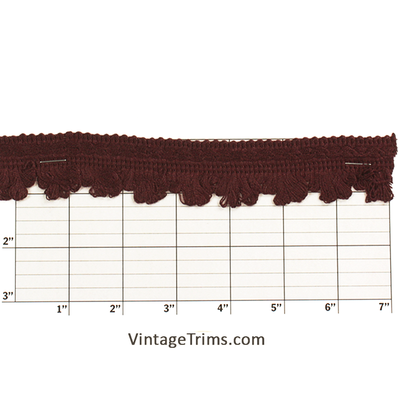 Loop Fringe w/ Decorative Top Band 1-1/4" - 9 Colors