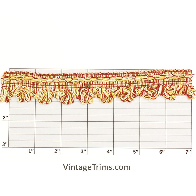 Loop Fringe w/ Decorative Top Band 1-1/4" - 9 Colors