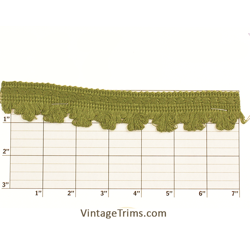 Loop Fringe w/ Decorative Top Band 1-1/4" - 9 Colors