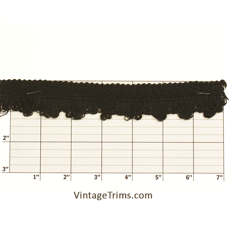 Loop Fringe w/ Decorative Top Band 1-1/4" - 9 Colors