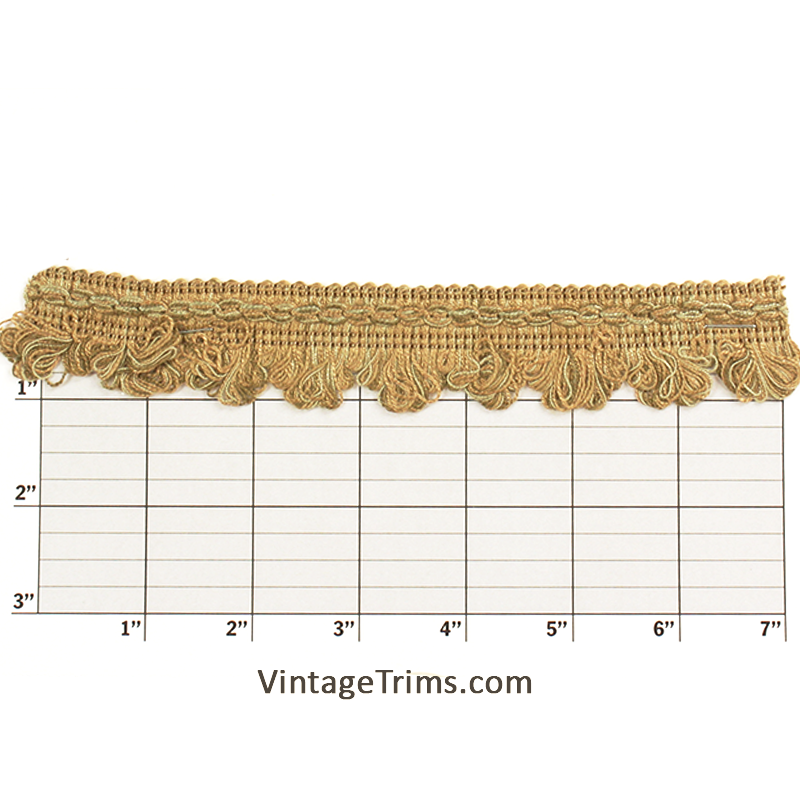 Loop Fringe w/ Decorative Top Band 1-1/4" - 9 Colors