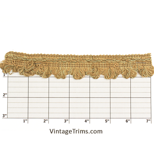 Loop Fringe w/ Decorative Top Band 1-1/4" - 9 Colors