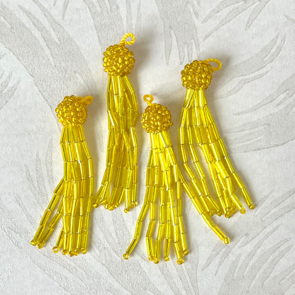 Glass Bugle & Seed Bead Tassels 2-1/4" - Multiple Colors