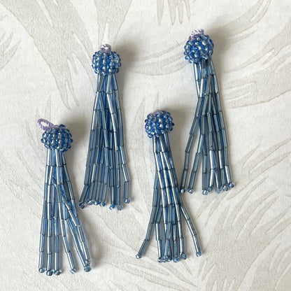 Glass Bugle & Seed Bead Tassels 2-1/4" - Multiple Colors