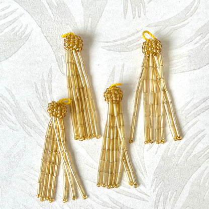 Glass Bugle & Seed Bead Tassels 2-1/4" - Multiple Colors