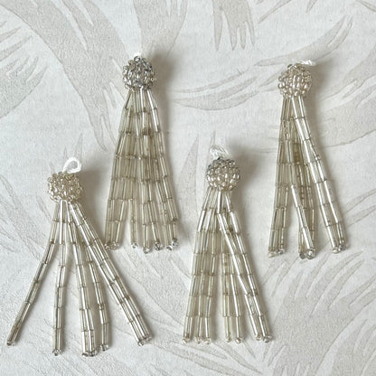 Glass Bugle & Seed Bead Tassels 2-1/4" - Multiple Colors