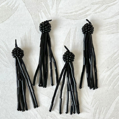 Glass Bugle & Seed Bead Tassels 2-1/4" - Multiple Colors