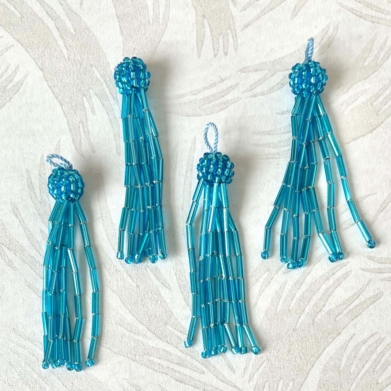 Glass Bugle & Seed Bead Tassels 2-1/4" - Multiple Colors