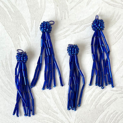 Glass Bugle & Seed Bead Tassels 2-1/4" - Multiple Colors