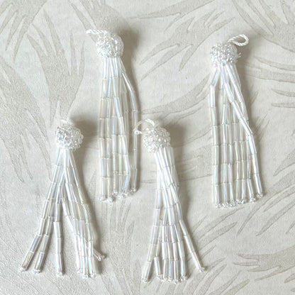 Glass Bugle & Seed Bead Tassels 2-1/4" - Multiple Colors