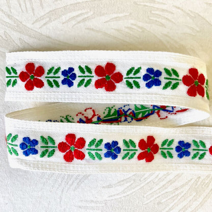 Floral & Leaf Jacquard 1" - 4 Colorways