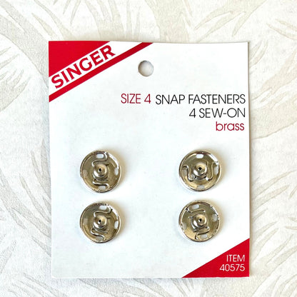 Brass Sew On Snap Fasteners - Singer - Multiple Sizes