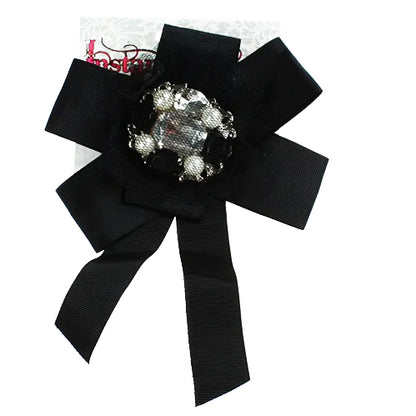 Jeweled Black Bow 5"