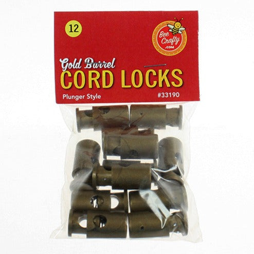 Gold Plastic Barrel Cord Lock