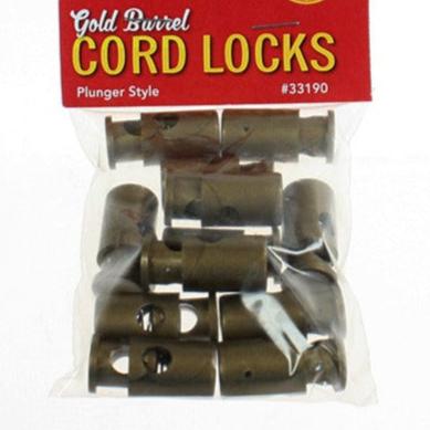 Gold Plastic Barrel Cord Lock